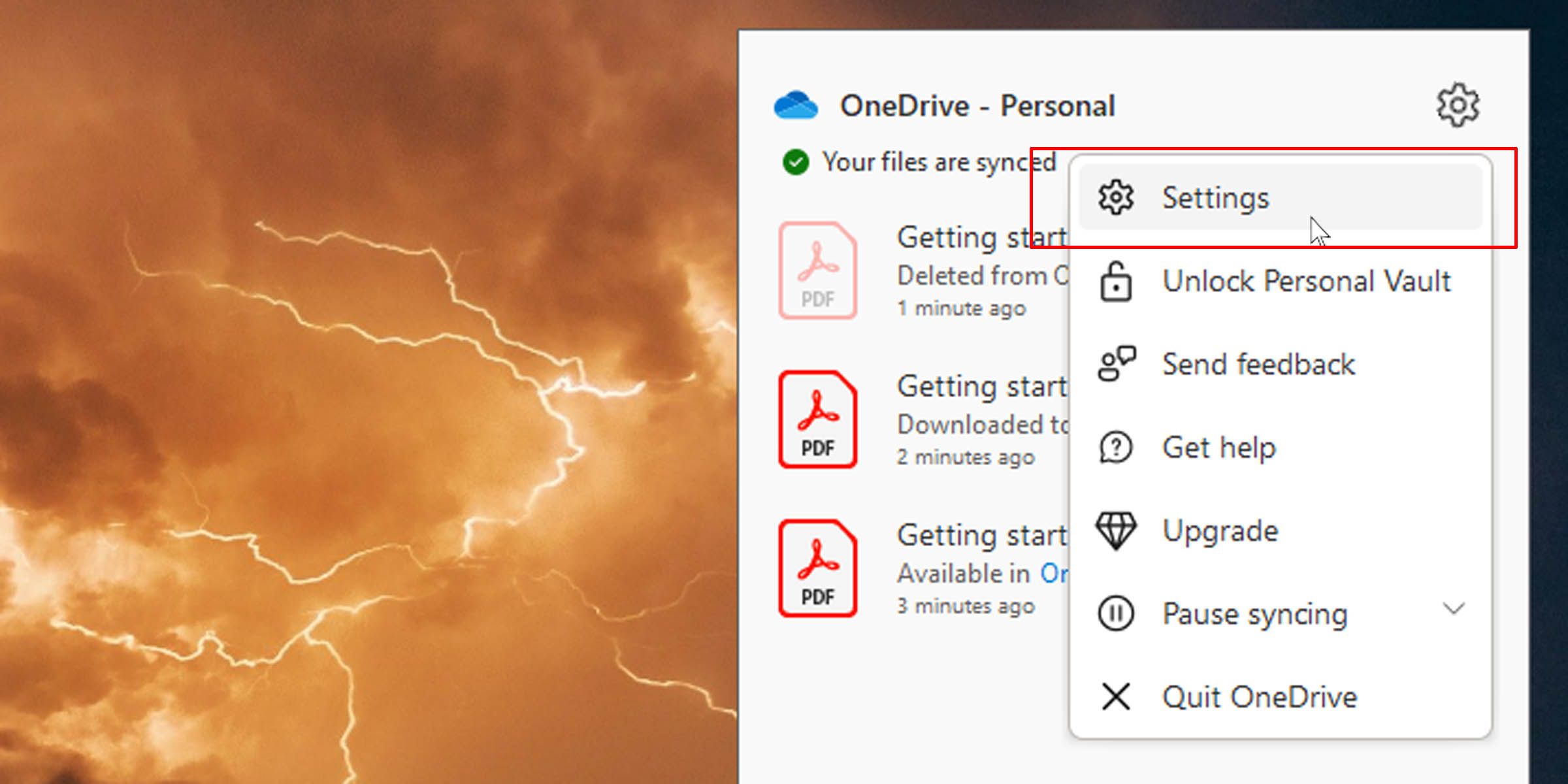 Ubah pengaturan OneDrive