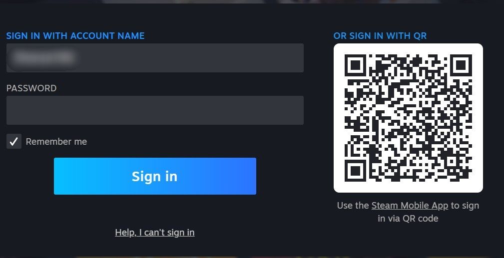 Click on Help I Can’t Sign In Option From the Login Page on Steam Website