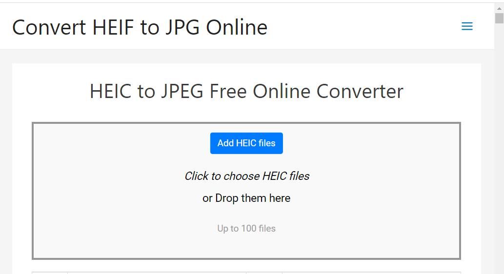 Add HEIC files button 