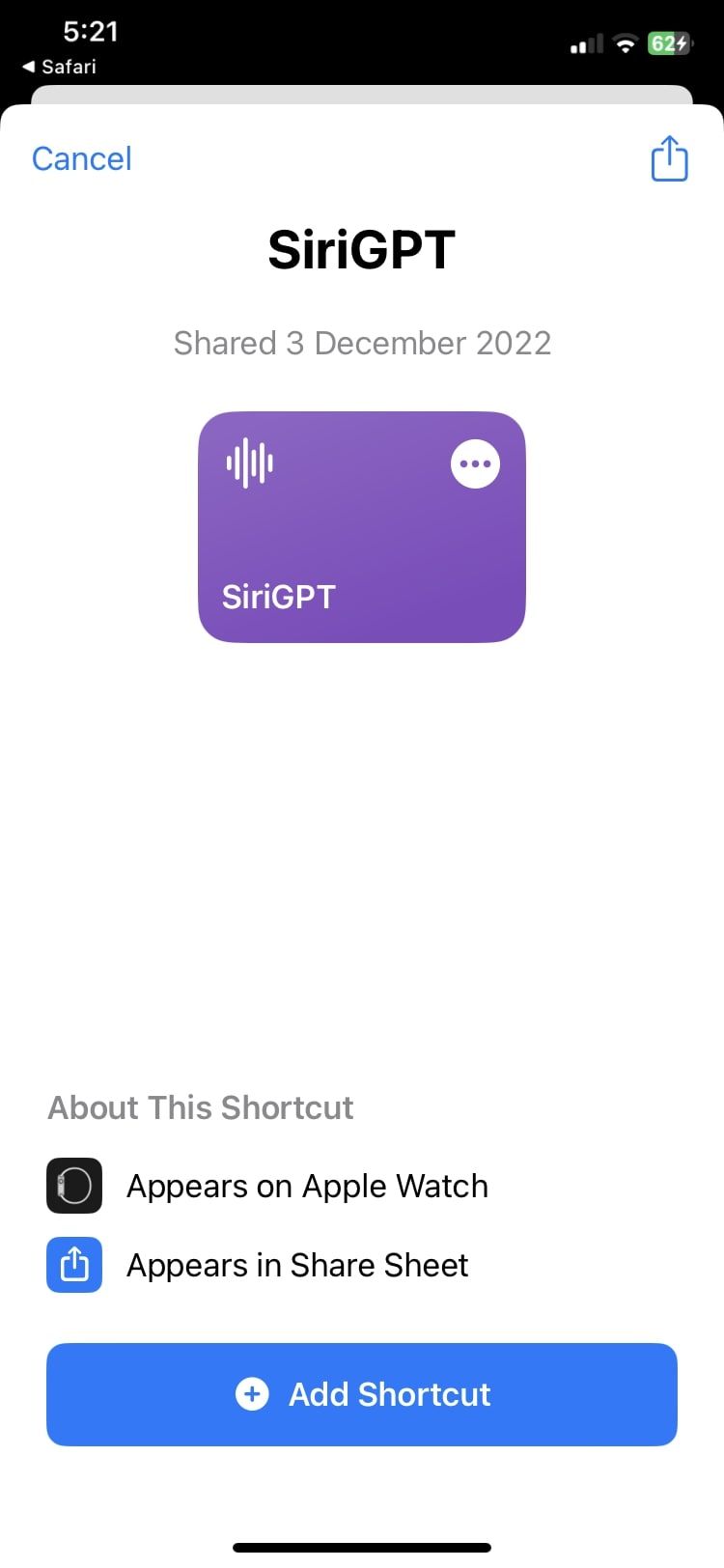add shortcut
