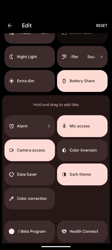 adding Battery Share tile to Quick Settings panel