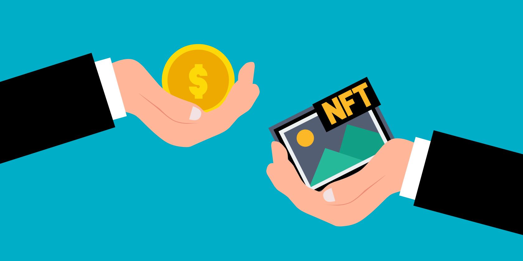 một hình ảnh minh họa cho thấy giao dịch NFT bằng tiền.