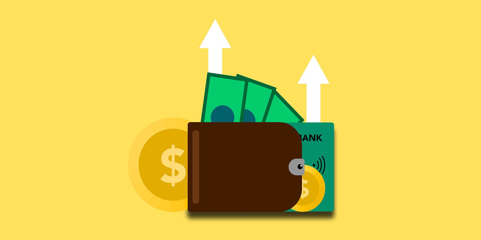 An image of a wallet, money, and credit card
