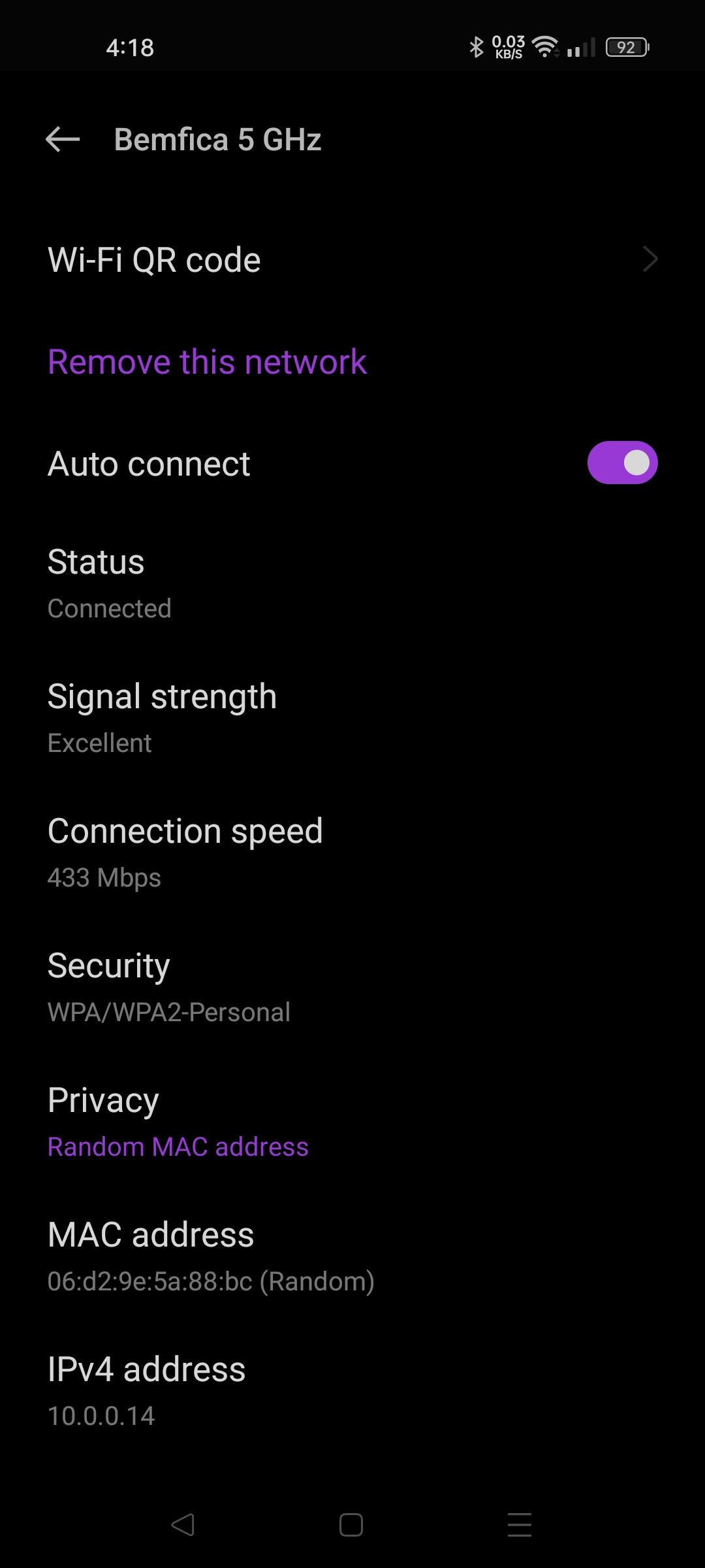 Android 12 Realme Wi-Fi Properties