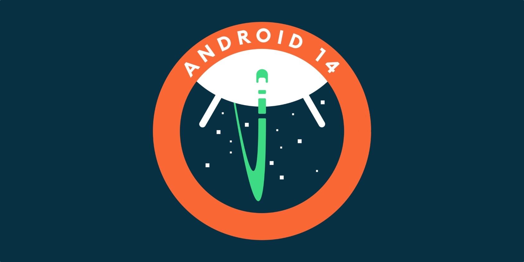 logo android 14 trên nền đơn giản