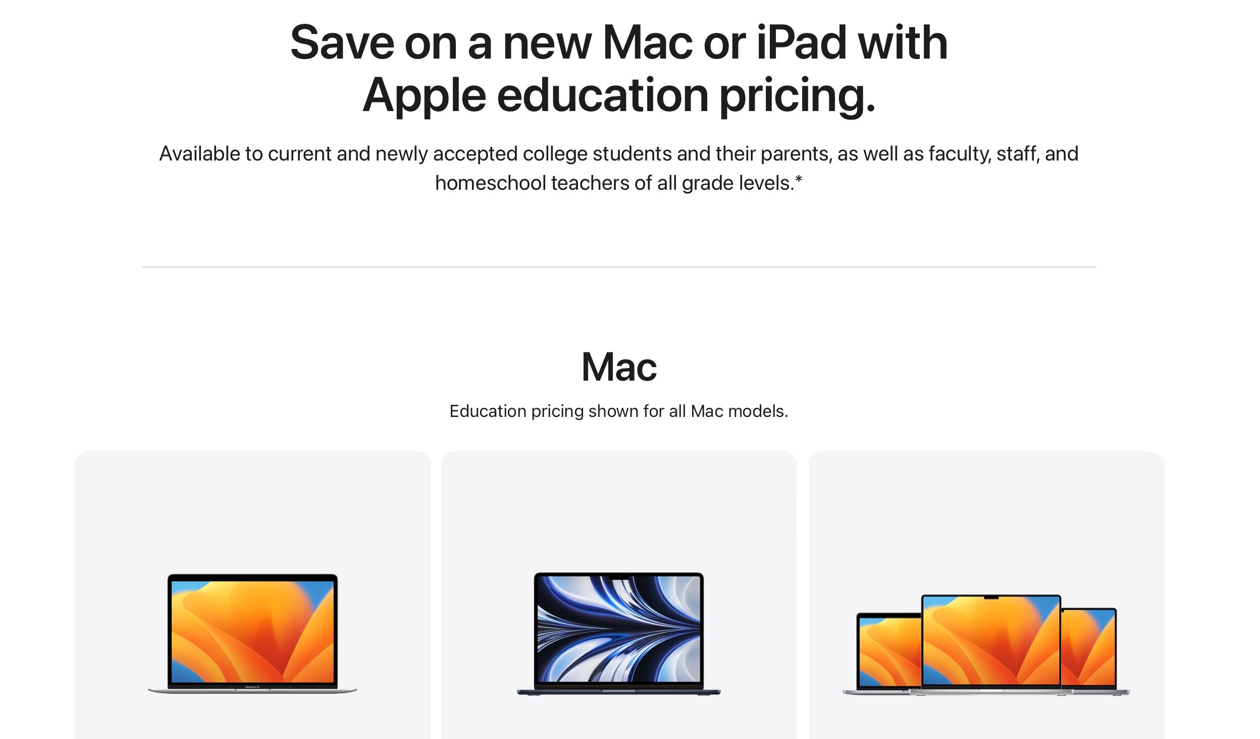 Apple Education Store homepage