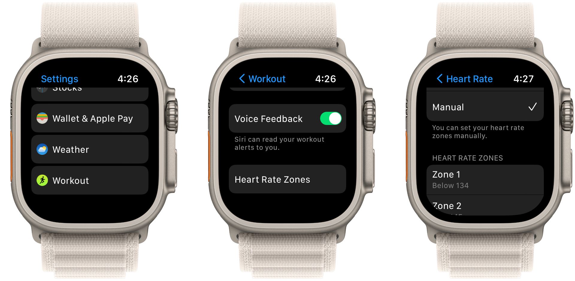 apple watch manual heart rate zones