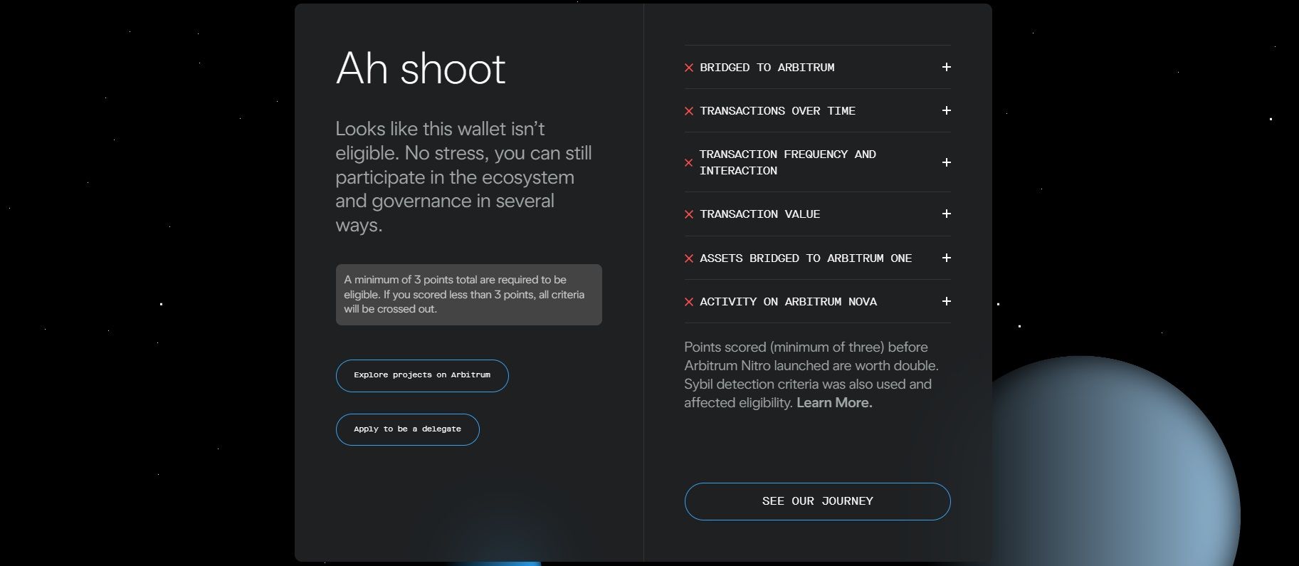 صفحه نمایش کیف پول نامعتبر arbitrum airdrop مارس 2023