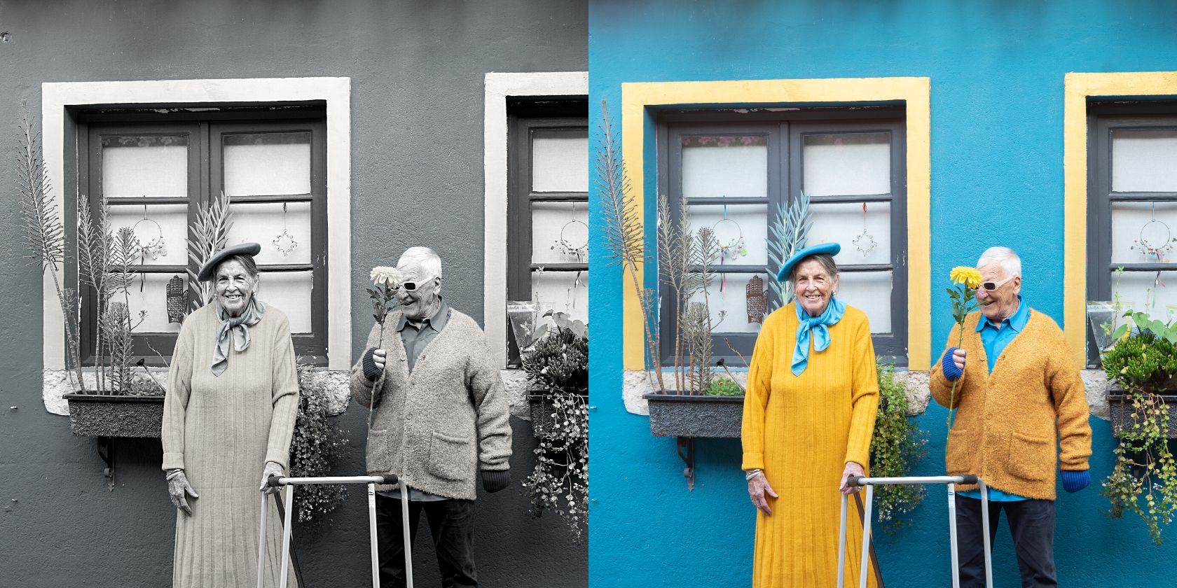 avant et après photo couleur
