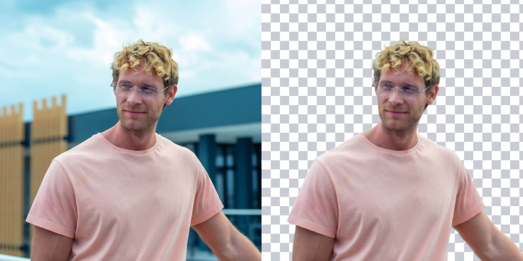 avant et après de la photo sans arrière-plan