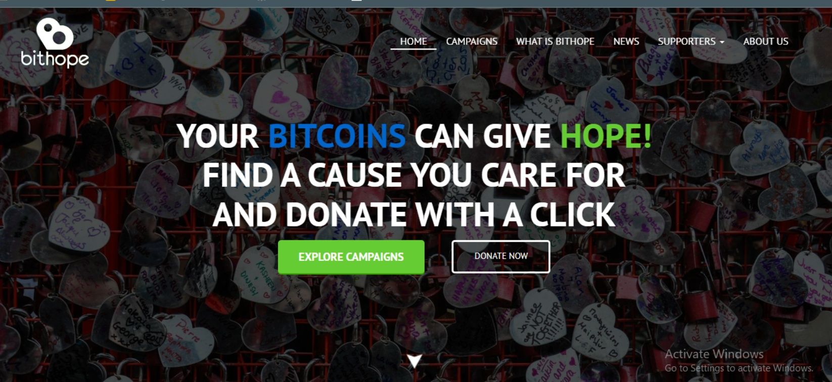 Bithope webpage Screenshot