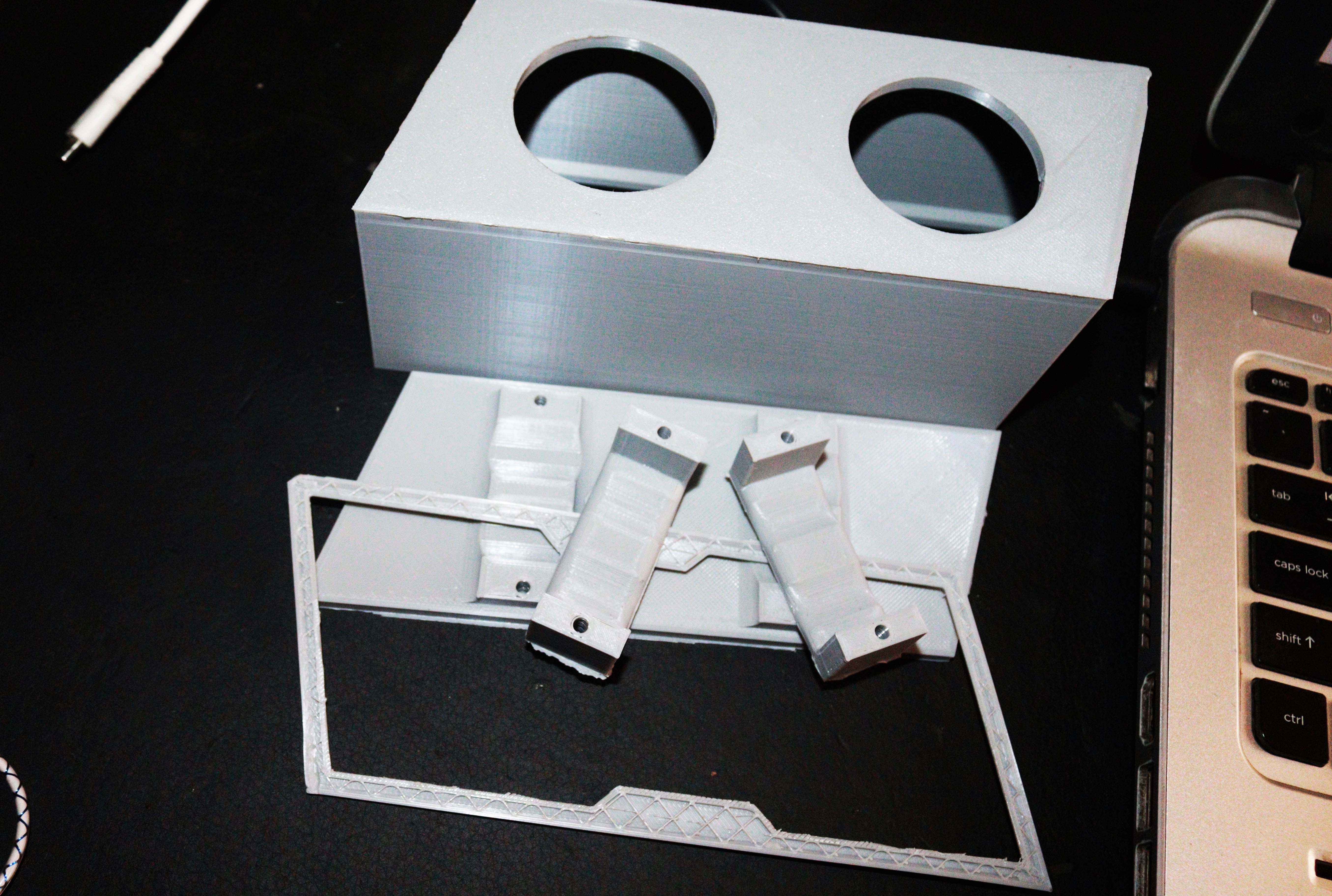 3D printed white bluetooth speaker box