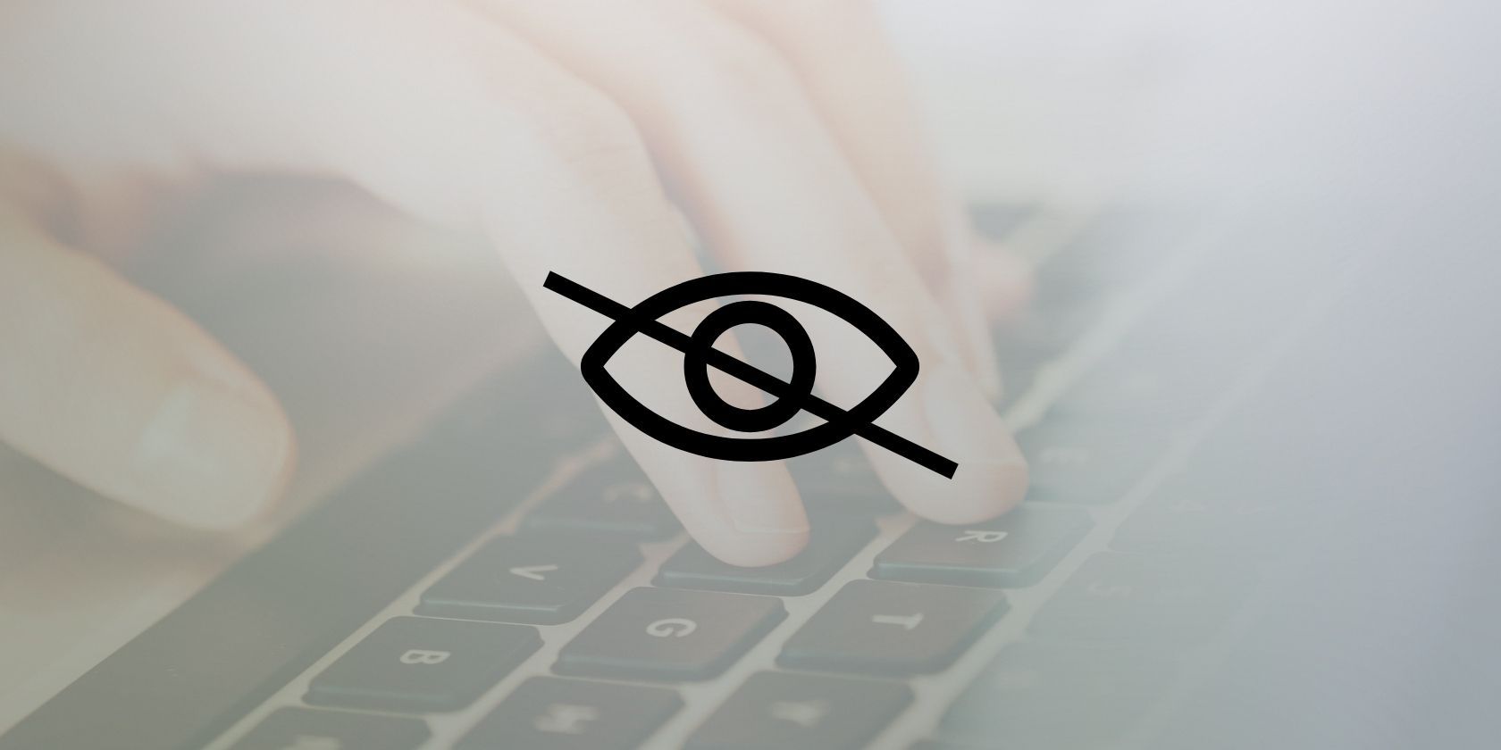 An image of an eye with a line diagonally across it with the background image blurry