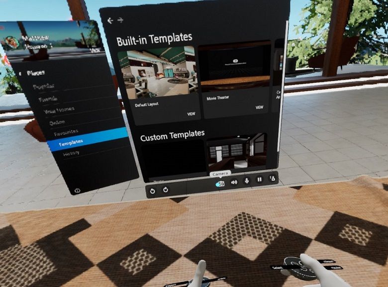 The Camera button in Oculus Home