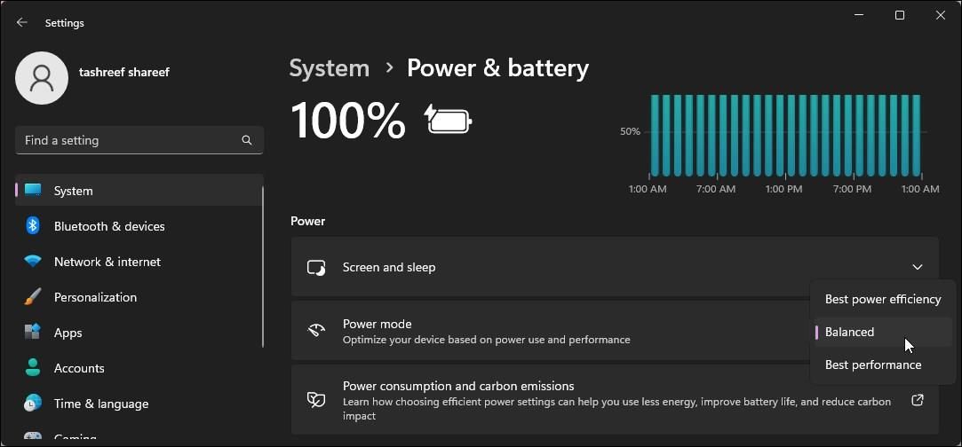 change power mode windows 11