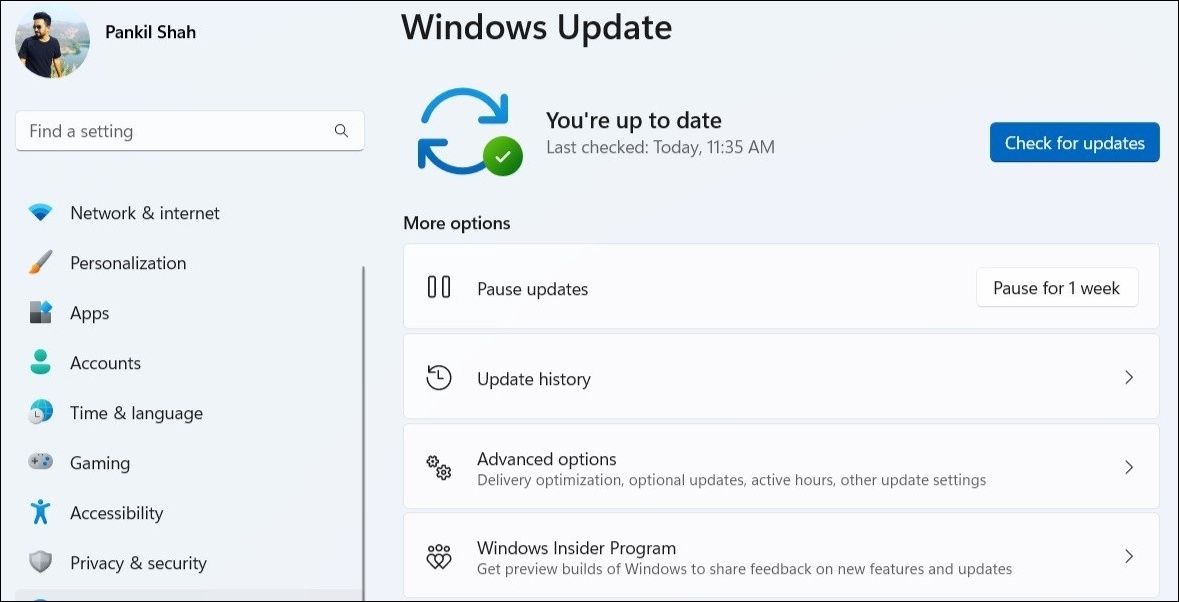 Verifique se há atualização do Windows-1