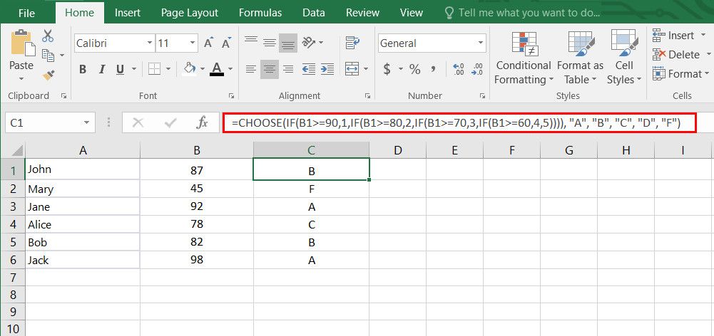 MEMILIH fungsi di Excel