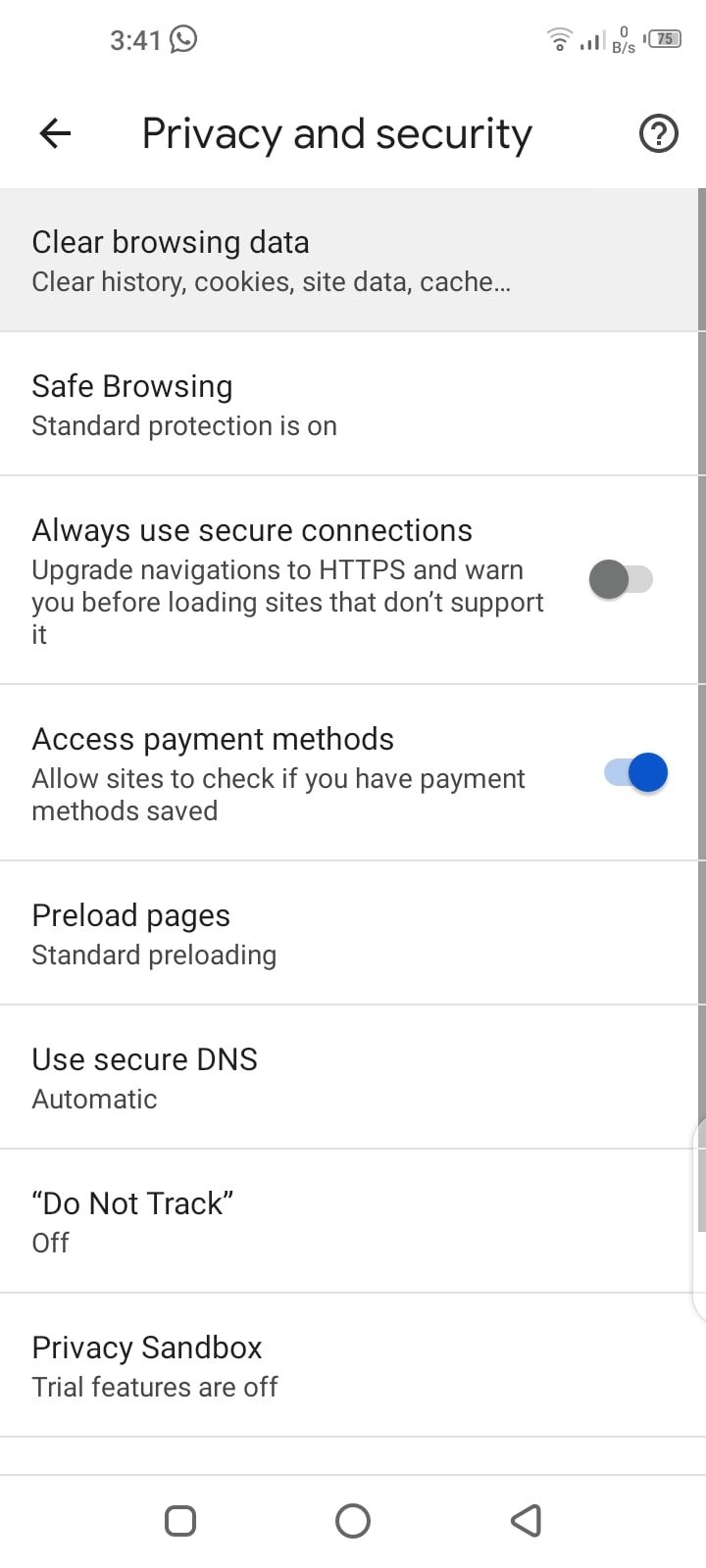 chrome mobile password  security