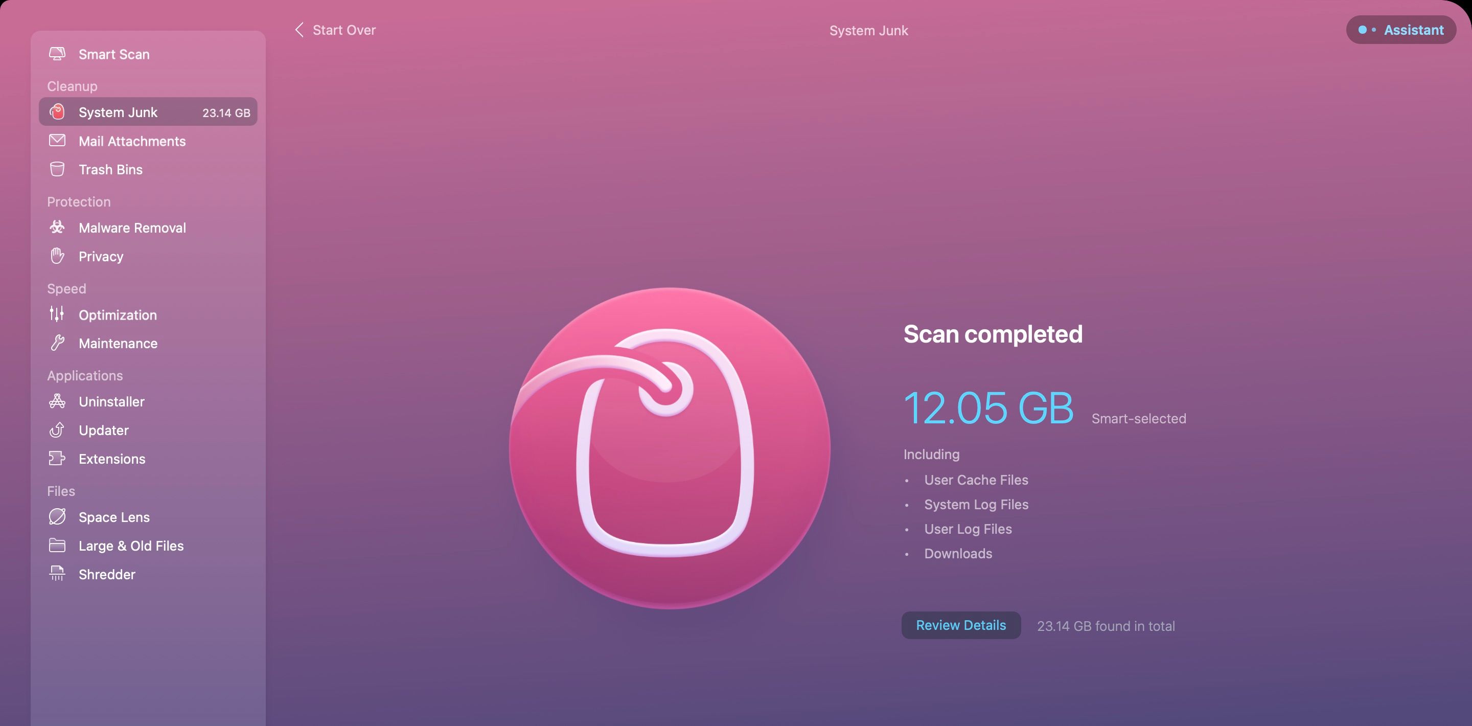 CleanMyMac X scanning for temporary files on maOS