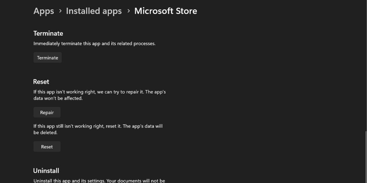 Completely Close and Relaunch Microsoft Store