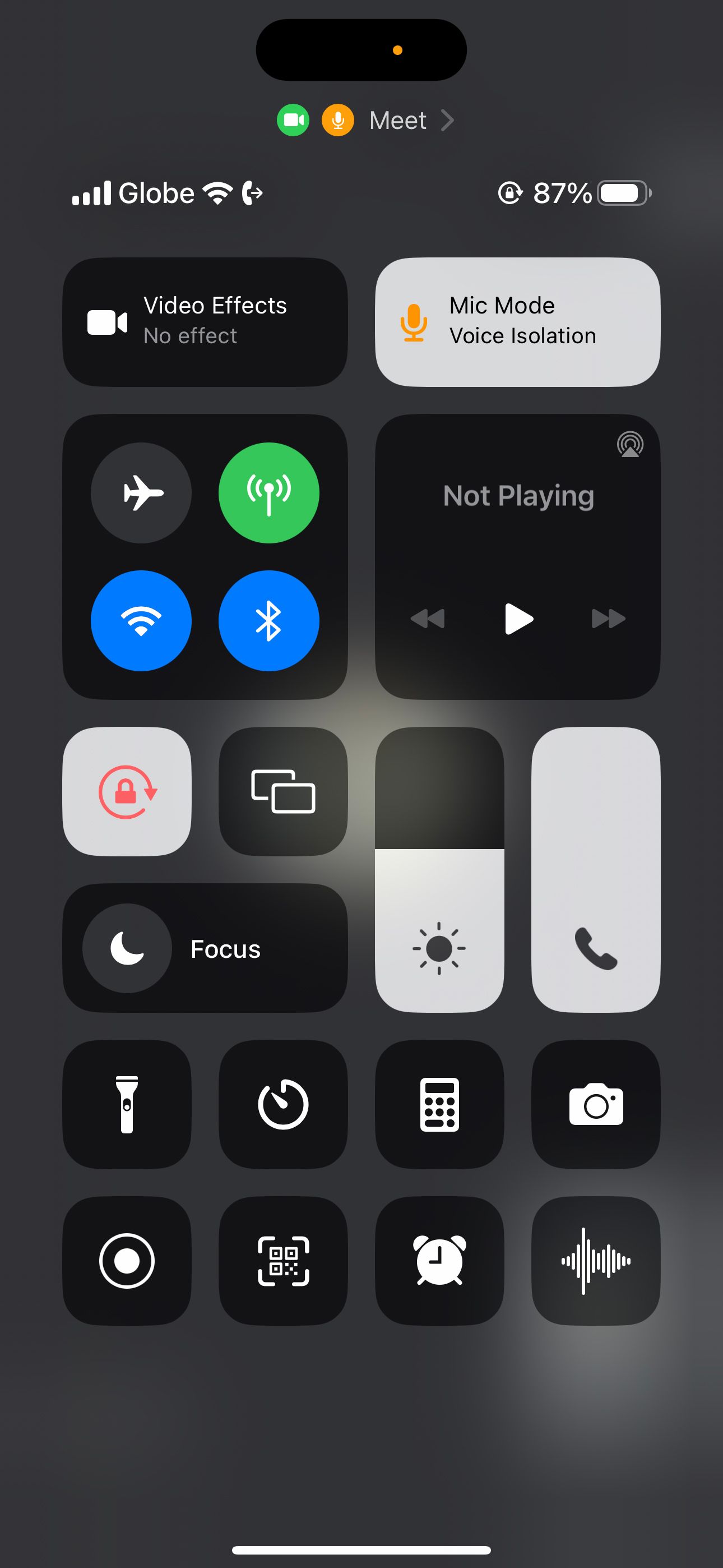 Control Center on the iPhone