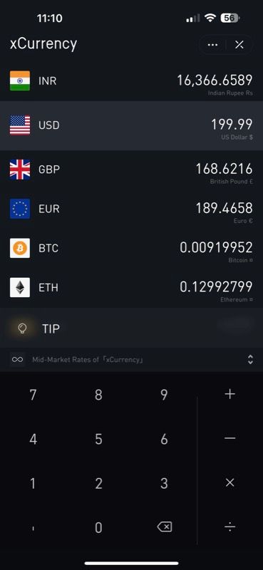 converting an amount into local currency in xCurrency