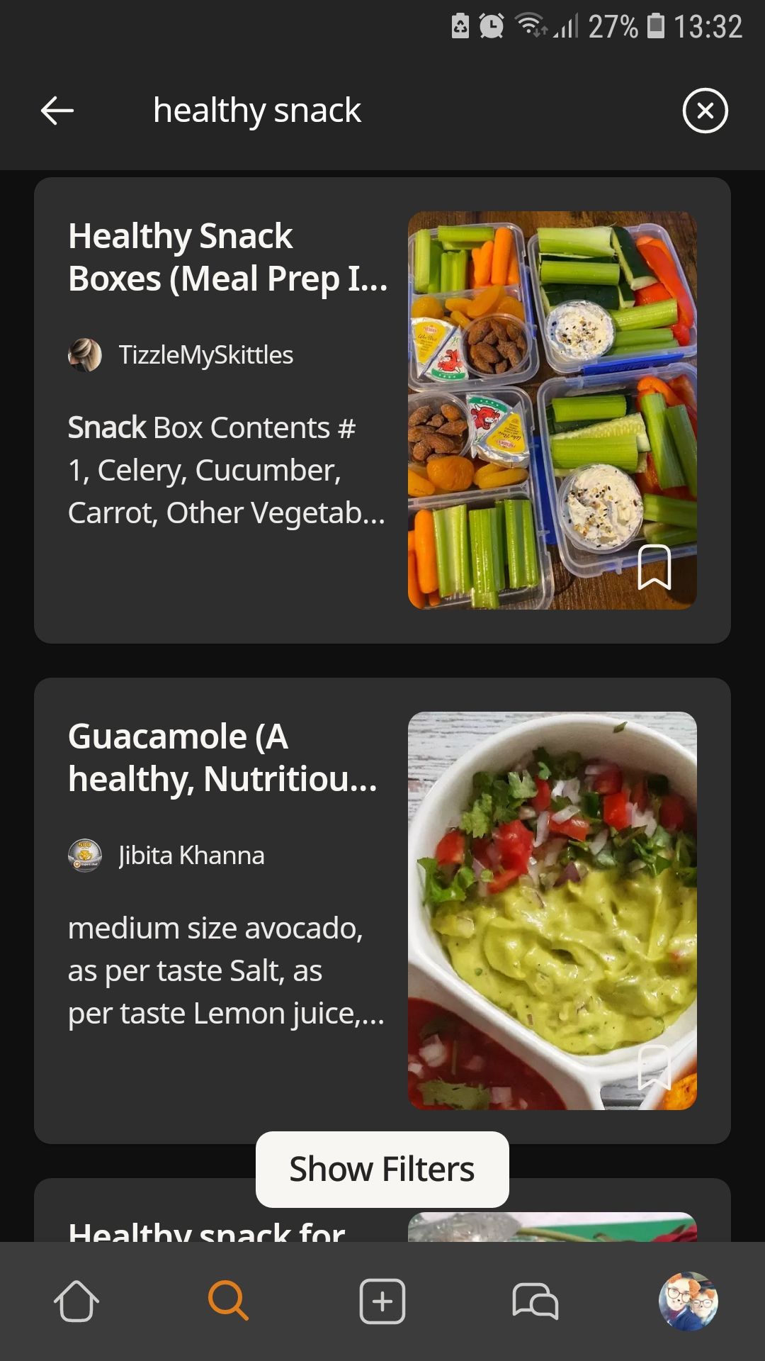 برنامه دستور پخت میان وعده سالم برای موبایل Cookpad