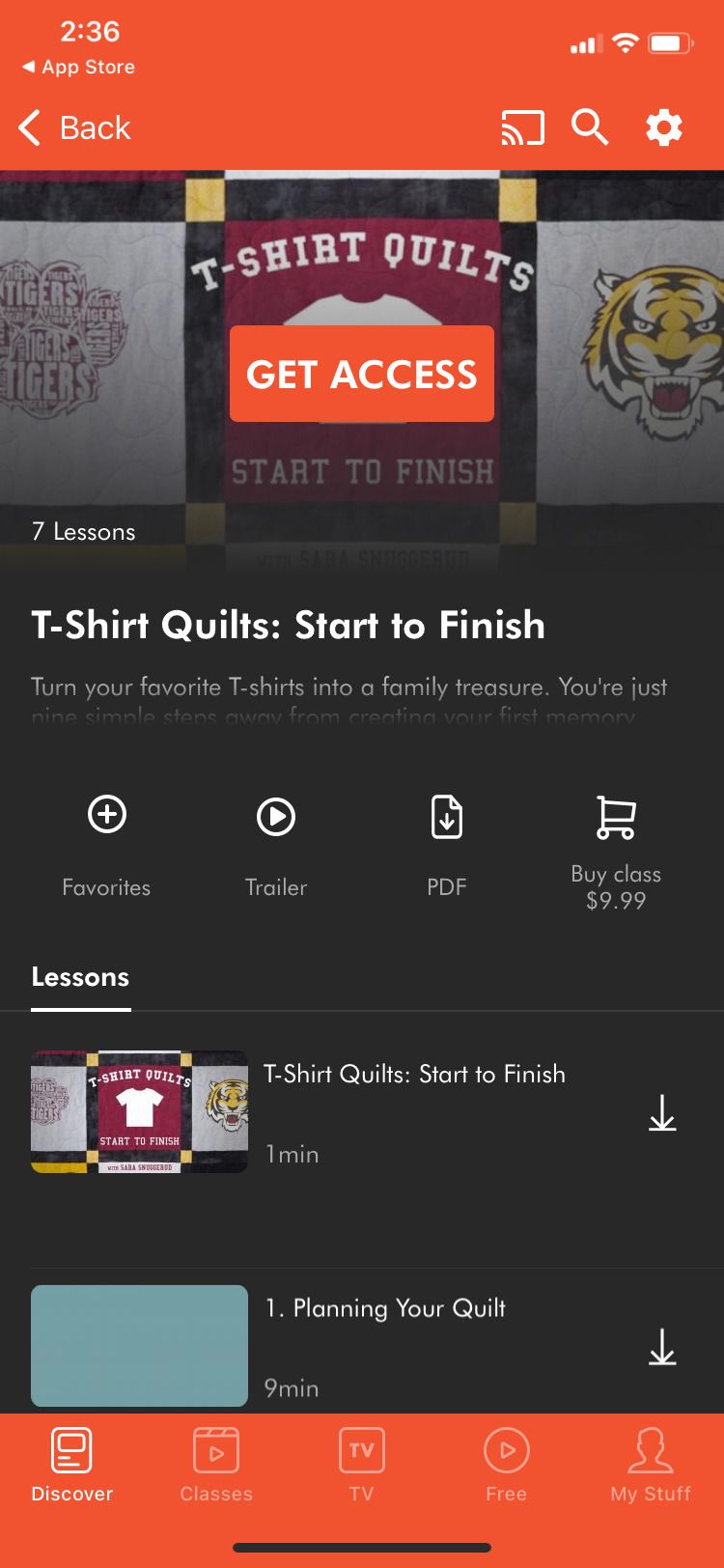 Craftsy app t shirt quilts