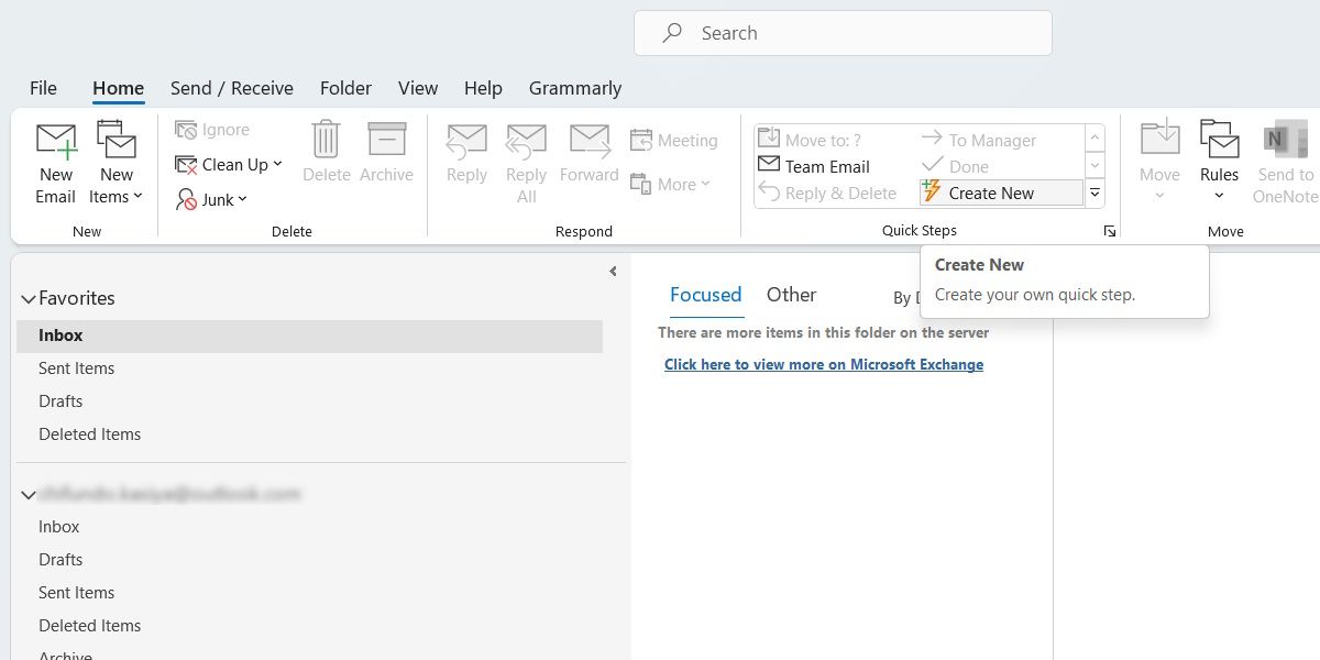 membuat langkah cepat di Outlook di Windows