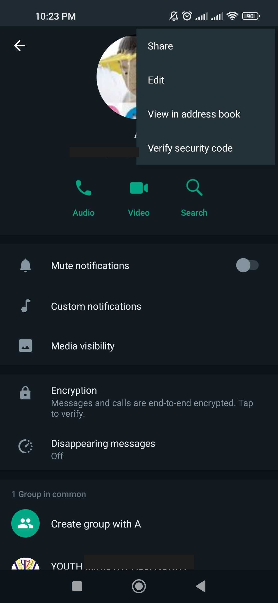 delete WhatsApp contact options on Android