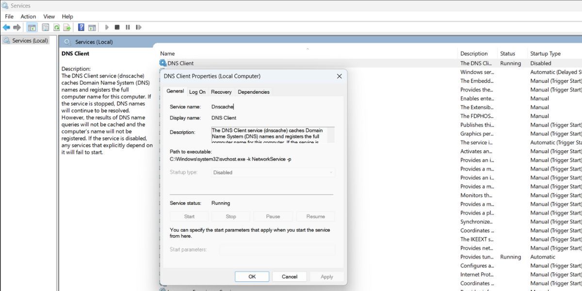 How to Configure the DNS Client Service in Windows 11