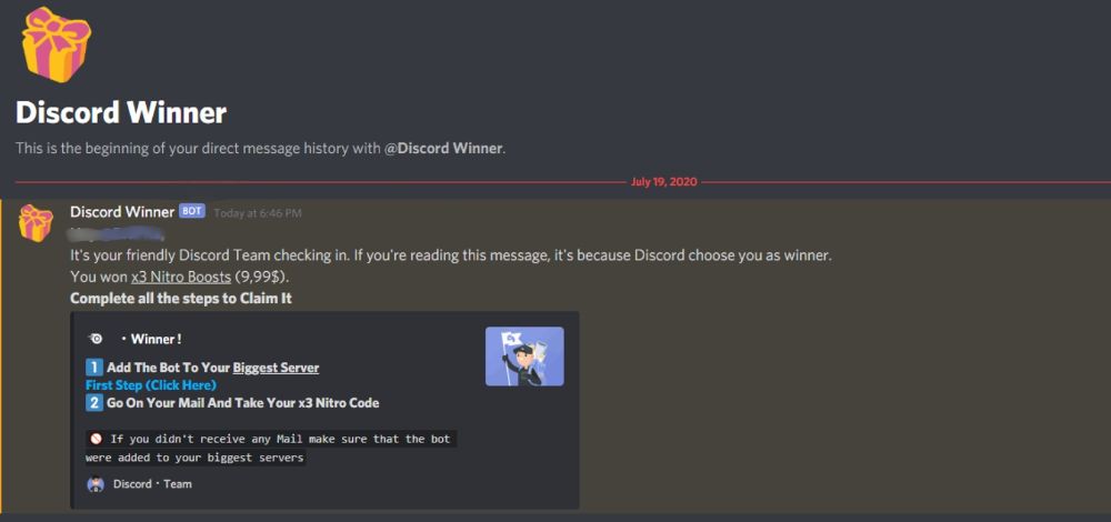 discord support page user chat screenshot 
