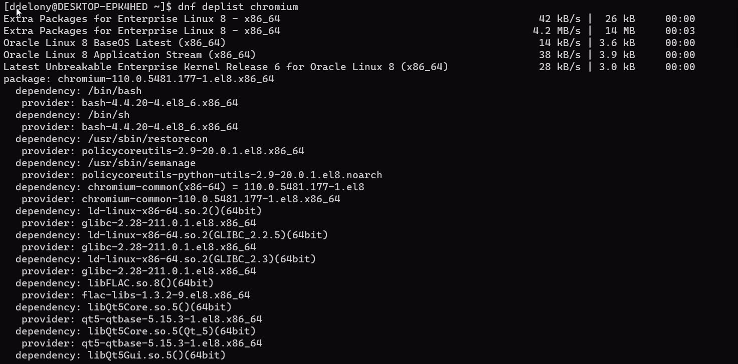 خروجی dnf deplist