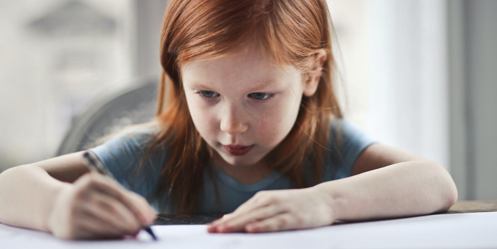 A child doing homework