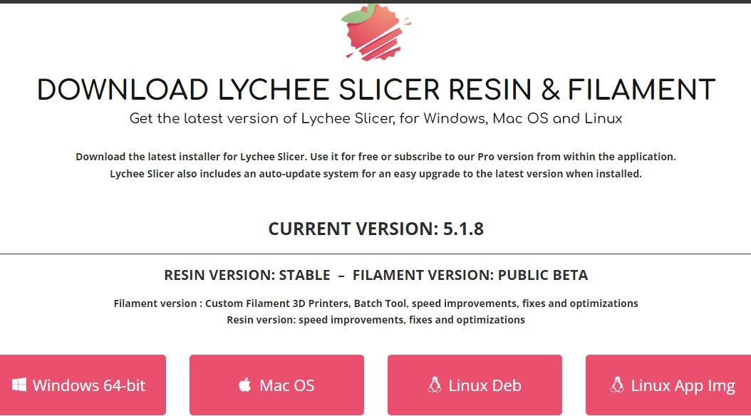 An option to download lychee 3D slicer