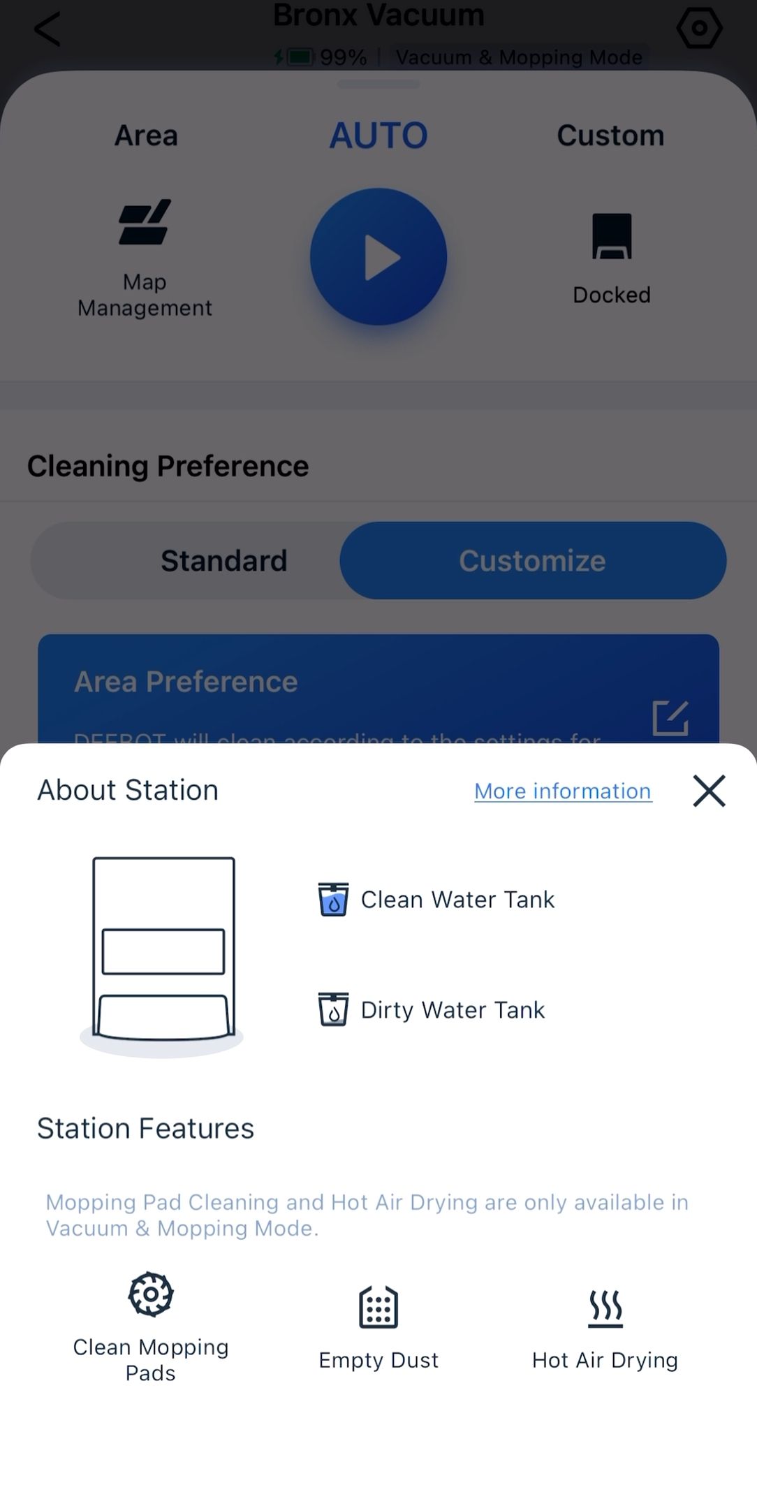 EcoVacs Deebot X1 Omni - Station Settings-1