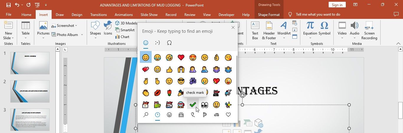 Bilah Emoji Menampilkan Emoji Berbeda di PowerPoint