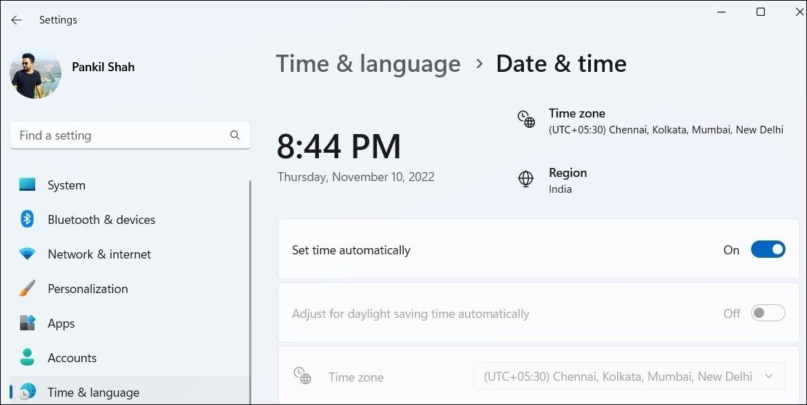 Enable Automatic Date and Time on Windows 11