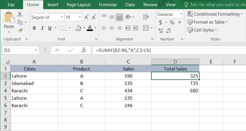 Kết quả trong trang tính Excel