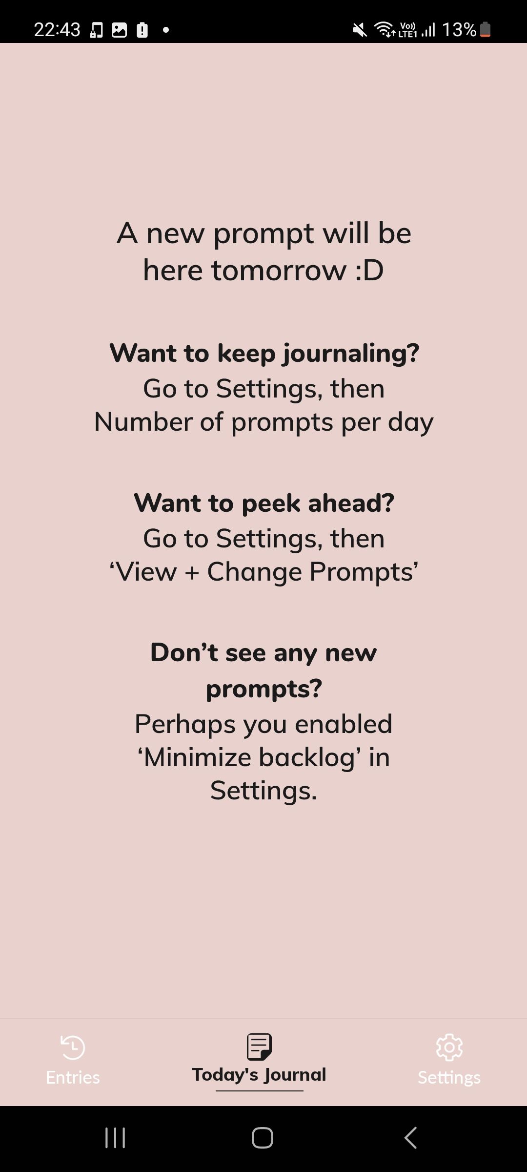 Extra options in Prompted Journal