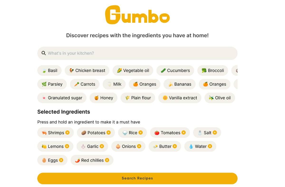 Food Recipes By Ingredients Sites Apps Gumbo 