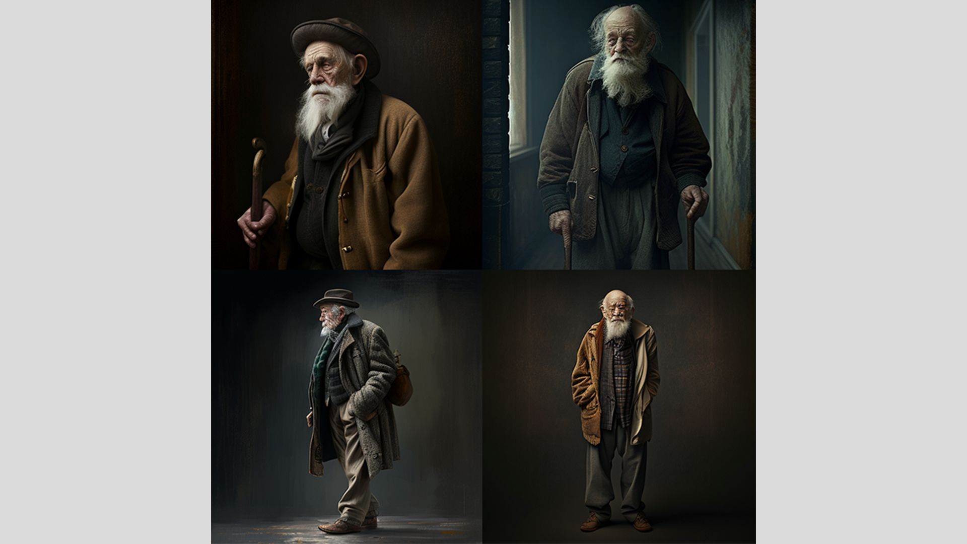 Full length portrait of an old man Midjourney v4