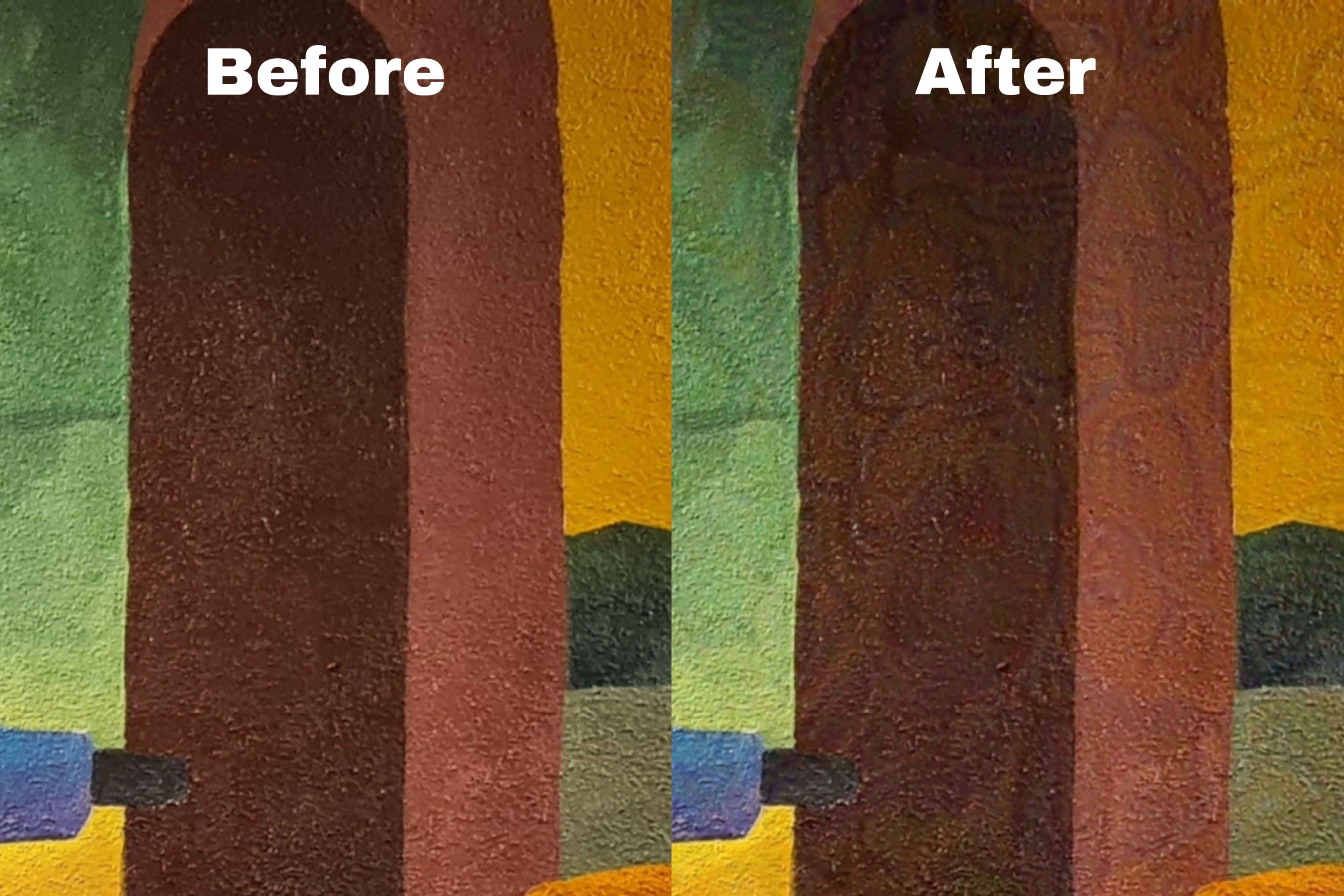 Trước và sau khi sơn với sự thay đổi phong cách nghệ thuật tinh tế bằng Glaze 