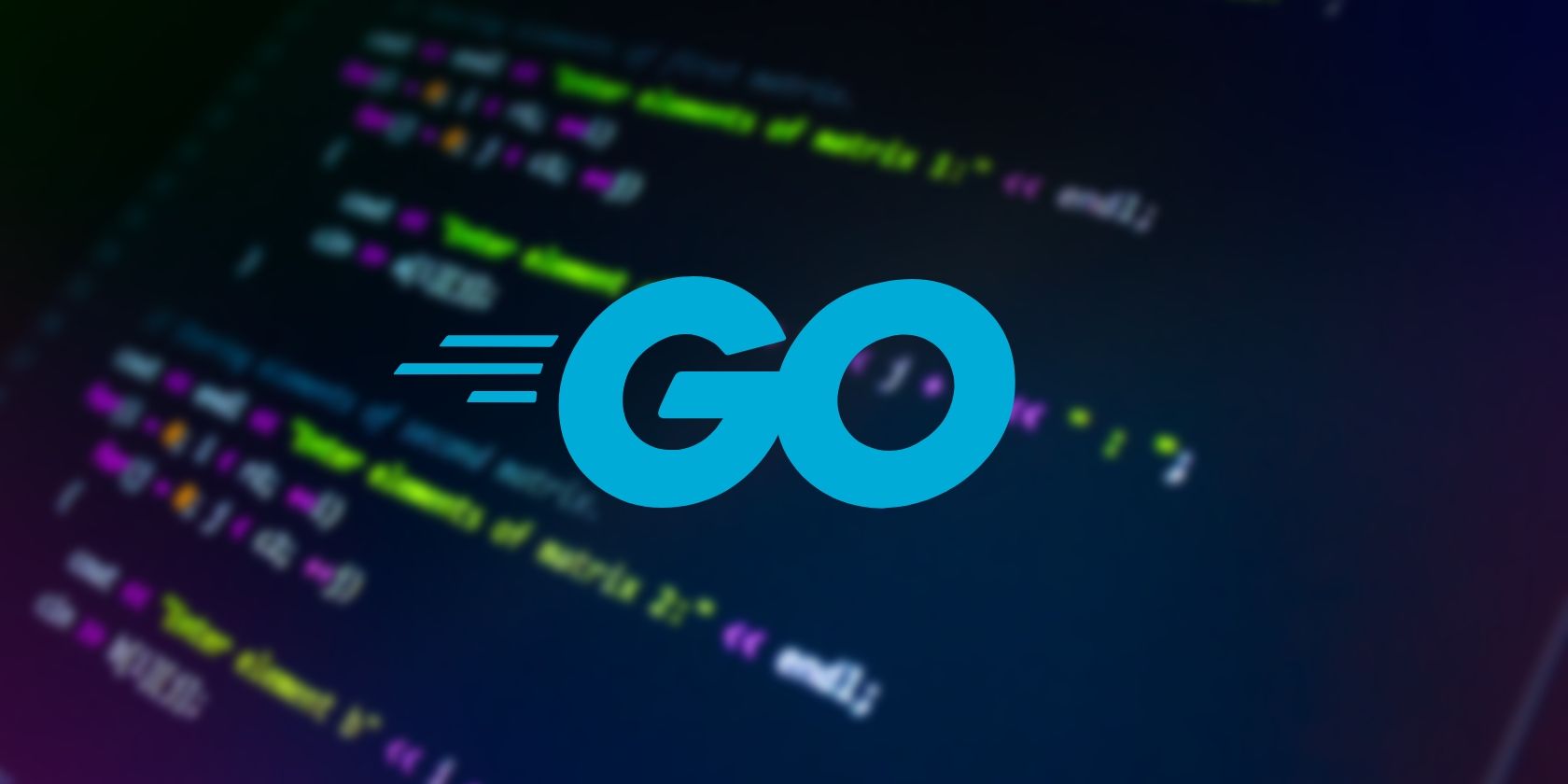 GO logo in foreground code in background