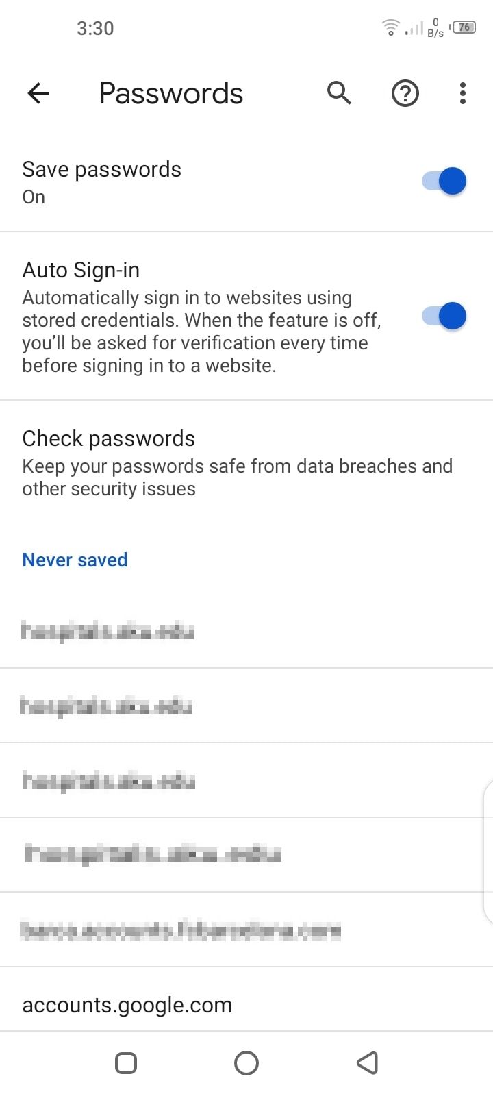 google chrome mobile password manager