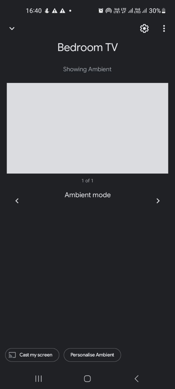 Ambient mode settings in Google Home