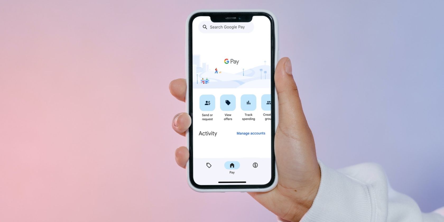 Google Pay running on an iPhone