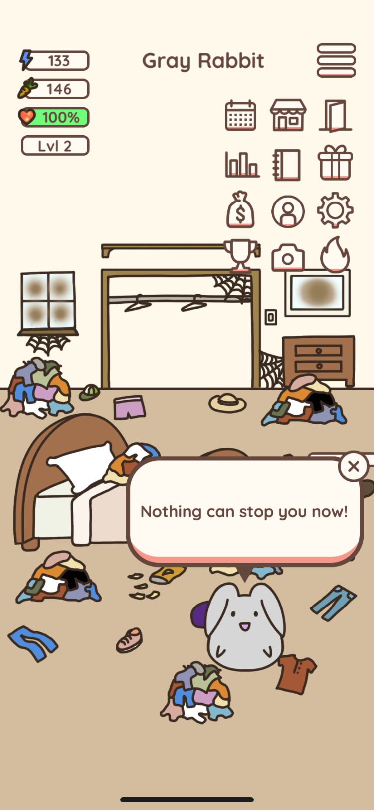 Écran d'accueil de l'application Habit Rabbit