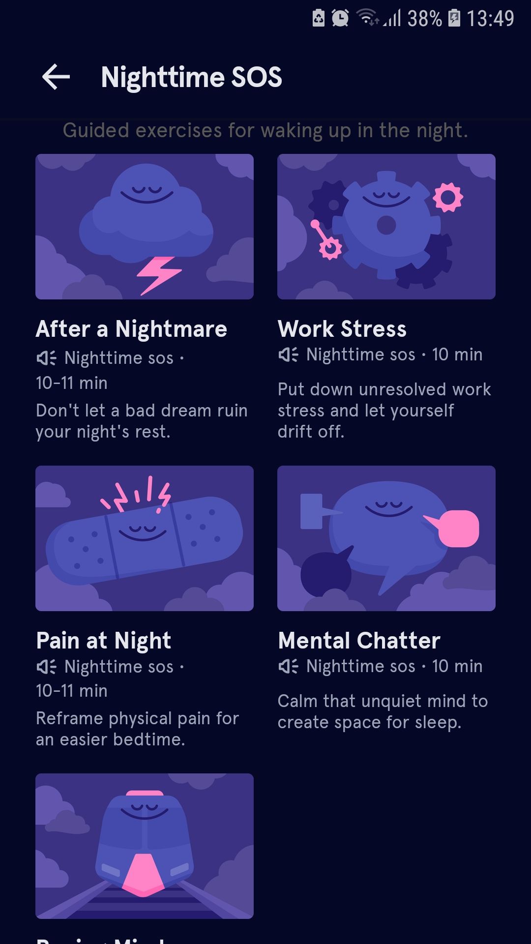 Headspace nighttime mindfulness and meditation mobile app