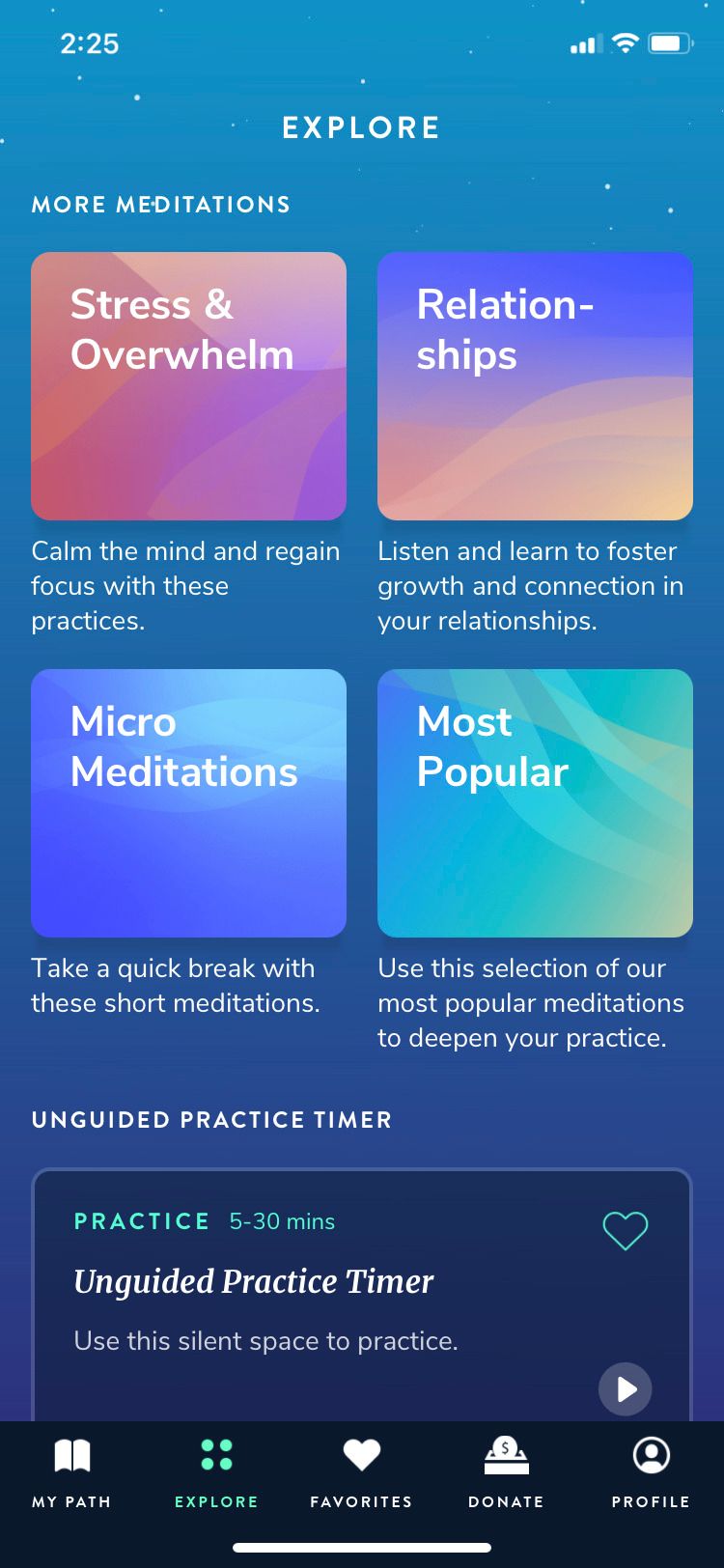 Healthy Minds Program app explore screen